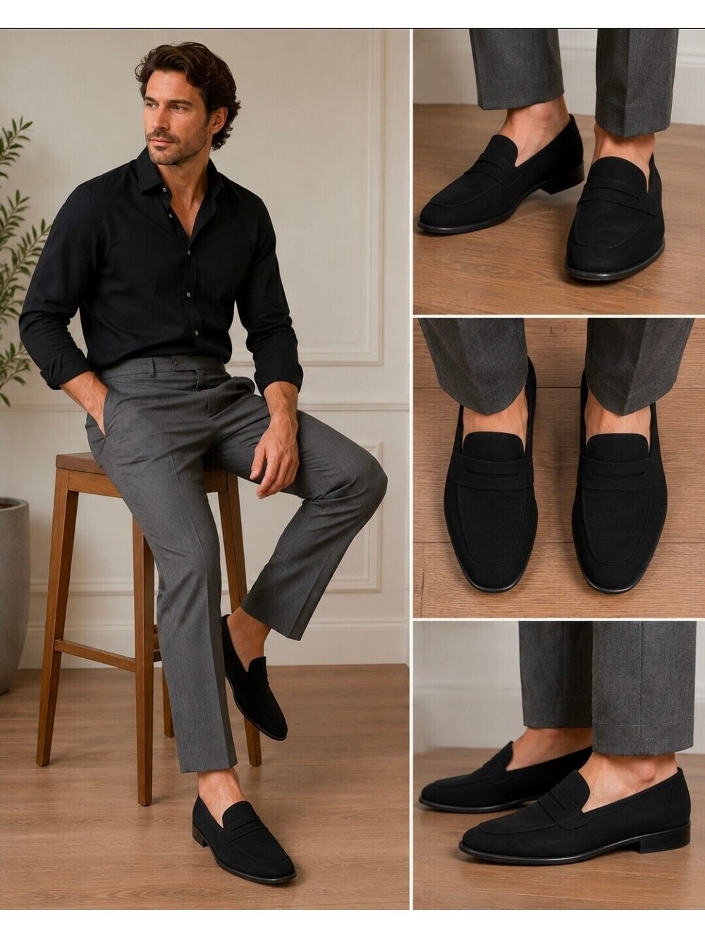 Bruno Magli Pearson Mens 11.5 M Black Loafers Dress Shoes Made in Italy 72010